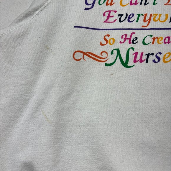 Vintage Nursing Sweatshirt Womens XL White Crewneck Nurse Nurses 90s - Picture 3 of 12